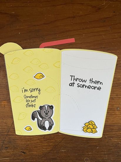 lemonade drink cup when life gives you lemons (inside)
Inside of the lemonade drink cup fold it when life gives you lemons
Keywords: lemonade straw lemons skunk stink