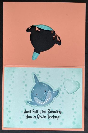 Smiling Shark
A cut out card with the shark pudgie
Keywords: Shark coral reef hi