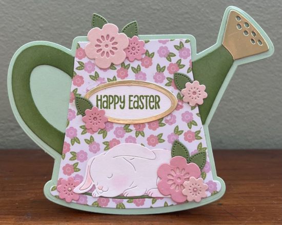 Happy Easter Watering Can 
A watering can fold it with a sleepy bunny
Keywords: watering can Easter bunny