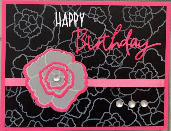 Happy Birthday Posie
A simple birthday card using the posies2stamp set to create a licorice background with posies stamped with powdered sugar
Keywords: posies birthday