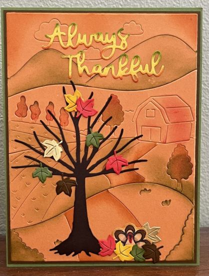 Always Thankful Countryside
Thanksgiving card with Country Road background and tree with falling leaves
Keywords: Thanksgiving country tree leaves