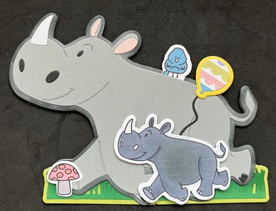 Fold it Rhino with a couple friends
A Fold it card made with dies from the Tons of Fun class
Keywords: Rhino Class