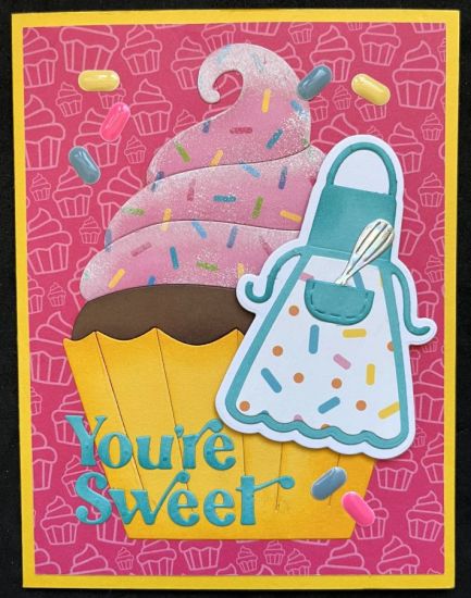 Apron Cupcake
A Birthday card with an apron and a cupcake. Inside says Whisking you a Happy Birthday
Keywords: apron cupcake whisk