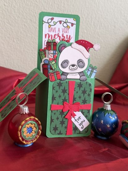 A Christmas Panda for You
The A2 Box Card with a bear from the peeking critters set 
Keywords: Christmas Panda