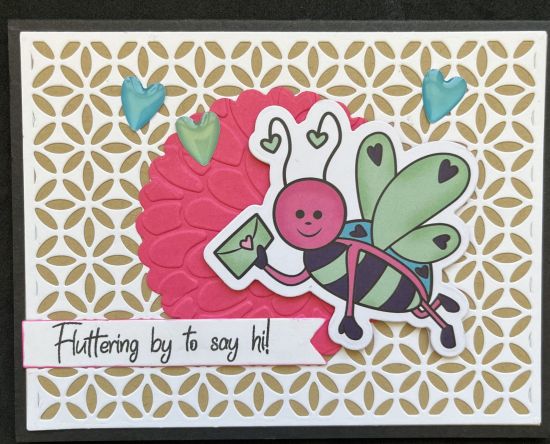 a love bug fluttering by
A love bug on an embossed mum and abstract floral background
Keywords: lovebug mum