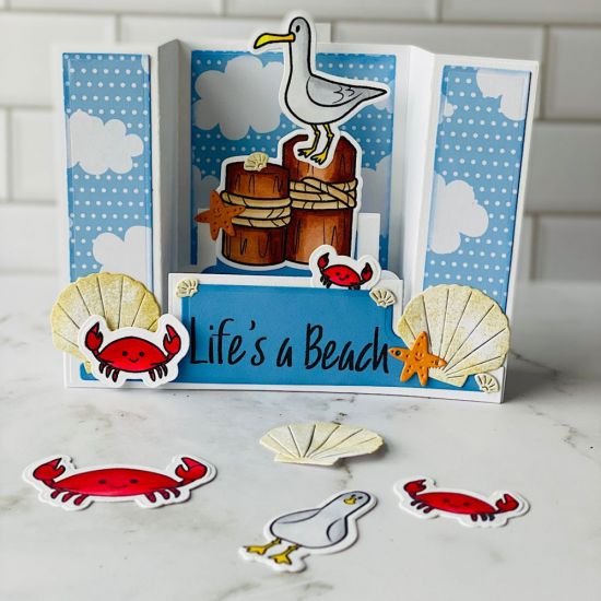 Beach create a scene card
Keywords: Beach
