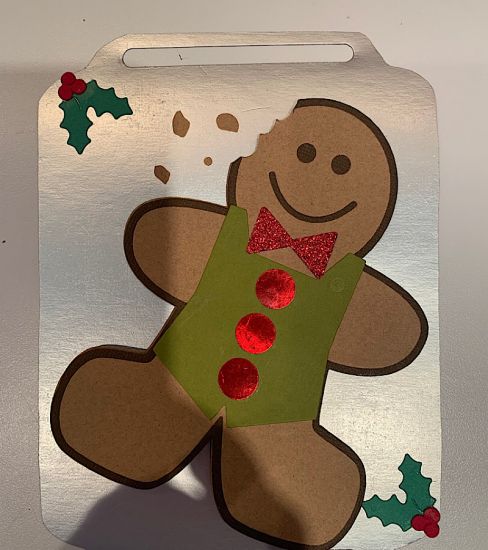 Gingerbread cookie sheet card (outside)
Keywords: Christmas gingerbread
