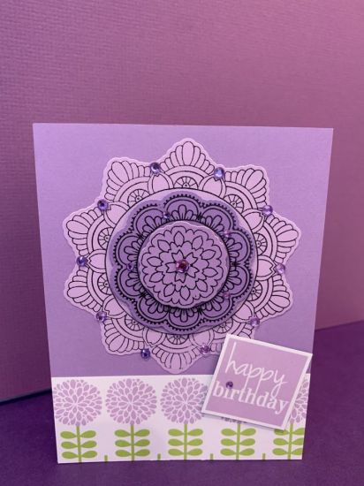 Mandala Birthday card
Birthday card using mandala stamp/dies and TSOL paper pads
Keywords: Mandala birthday