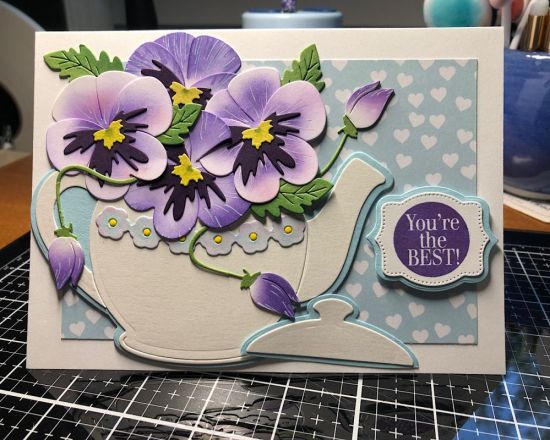 Keywords: Pansy, teapot foldit, pearl paper
