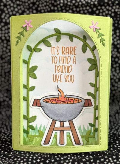 Keywords: YouAreLovelyRoundedFrame RoundedWindowCard front BBQ2stamp