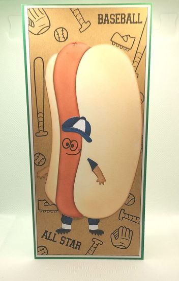 Hot Dog Fold It Game Mascot Card
