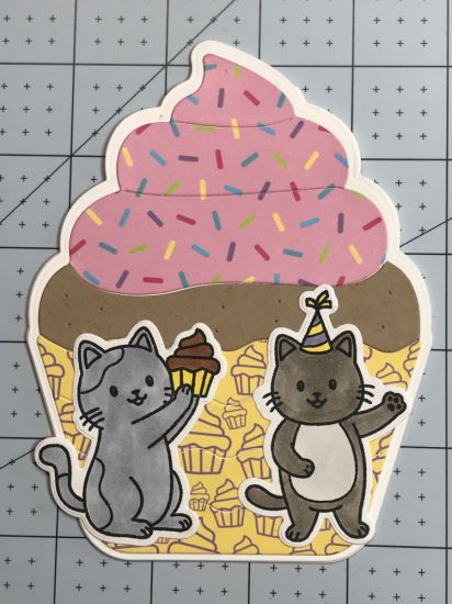 Birthday Cats and Cupcake Shaker A2 Fold-It
