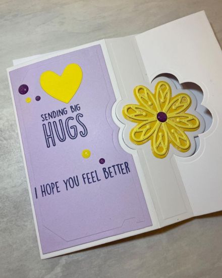 Back of card
Keywords: Flower, feel better soon,