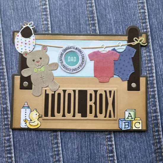 new dad, Father's Day card
Keywords: Father Day baby toolbox
