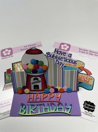 Keywords: Bubblegum banner birthday standup a1