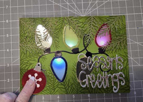 Keywords: Christmas Lights 5x7 Lighted ornament pine