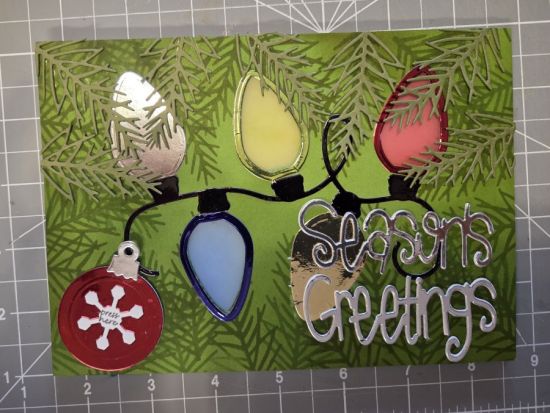 Keywords: Christmas Lights 5x7 Lighted ornament pine
