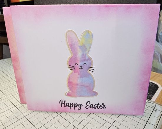 Easter Surprise Swiper Card
Easter Card for the peeps.  Lots of fun making this card.  The idea just came.  Glad I purchased the He Is Risen from HSN.  Had first only purchased for the sentiments.  Hey the background and cross came in perfect.  Hope ya'll enjoy the creation. 
Keywords: Easter Surprise Swiper