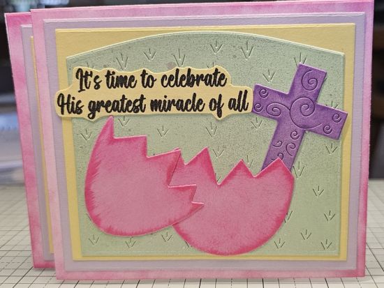 Easter Surprise Swiper Card
Easter Card for the peeps.  Lots of fun making this card.  The idea just came.  Glad I purchased the He Is Risen from HSN.  Had first only purchased for the sentiments.  Hey the background and cross came in perfect.  Hope ya'll enjoy the creation. 
Keywords: Easter Surprise Swiper