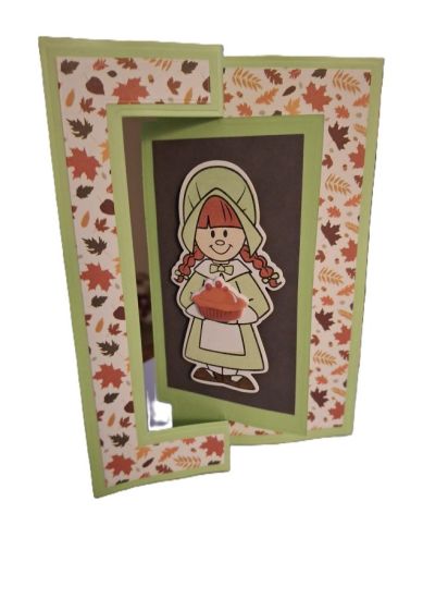 Pilgrim Girl
Thanksgiving
Keywords: Pilgrim girl, 5x7 rectangular flip-it card base