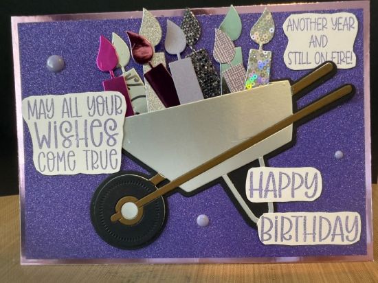 Birthday wheelbarrow card
Using wheelbarrow fold it as well as candles from Birtjday candle fold it and stamp add on
