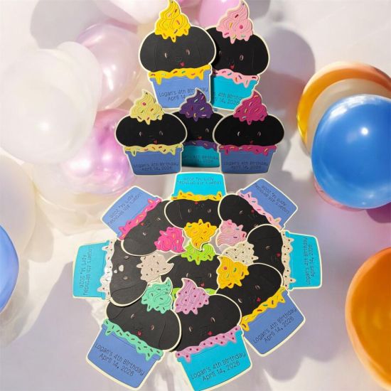Ice cream Cutie invitation
Words were printed on card stock before cutting them.
